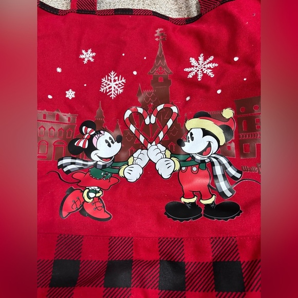 Walt Disney World Parks Red Christmas Holiday Tote Mickey Minnie Magic Kingdom - Picture 11 of 11